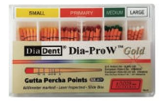 Čepy gutaperčové speciální Dia-ProW Gold - malá/primární/medium/velká DiaDent