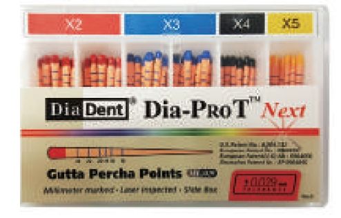 Čepy gutaperčové speciální Dia-ProT Next - Sortiment: X2/X3 DiaDent