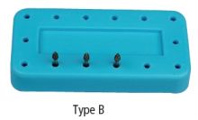  Stojánek pro vrtáčky - magnetický, Typ B, podlouhlý, 14 otvorů | modrý -  DOPRODEJ SKLADOVÝCH ZÁSOB