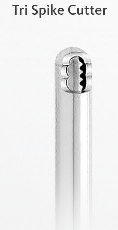 Shaver břity - Tri-Spike Cutter - 4.0 až 4.5 mm - - Ø 4.0 mm, zahnutý, konkávní, 15°, D = 105 mm Nouvag